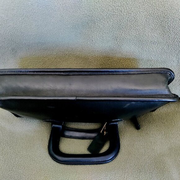 Vintage Coach Black Leather Slim Handle Clutch NYC - Picture 10 of 10